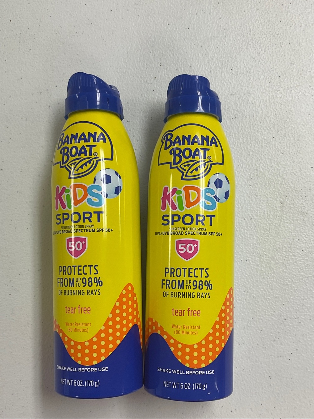 Banana Boat Kids Sport Sunscreen Spray SPF 50+ - Blue & Yellow